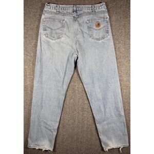 Vintage Carhartt Relaxed Fit B172 DST Flannel Lined Jean Mens 38x36 Blue Denim